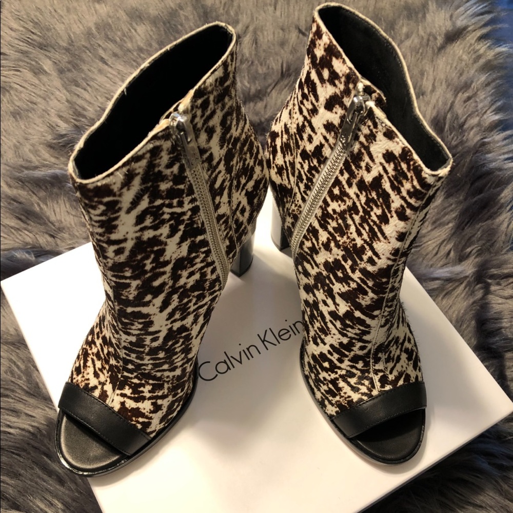 Calvin Klein Leopard Print Bootie (New/Never Worn)